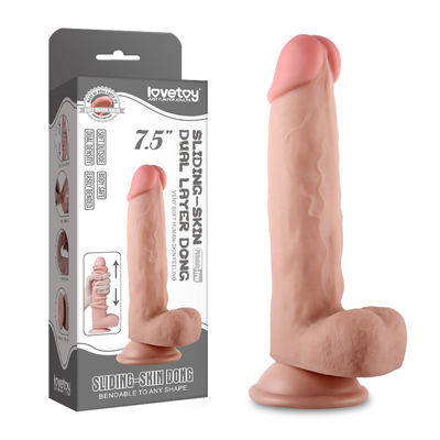 Сползать фаллоимитатора пениса слоя кожи игрушки анального секса мастурбации двойного реалистического лесбосские