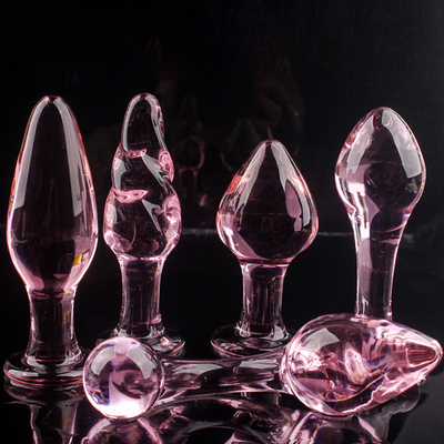 Мастурбация фаллоимитатора ночной жизни розовой стеклянной штепсельной вилки 3.5cm 4.2cm Кристл анальной женская