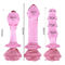 Игрушки анального секса фаллоимитатора розовой розовой формы цветка стеклянные для женщины